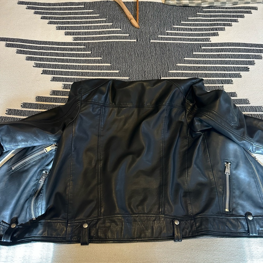 All Saints Black Bomber Jacket Sleek Modern Style